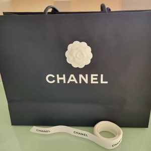 Chanel Large Paper Bag with Ribbon and Tissue Paper, Authentic